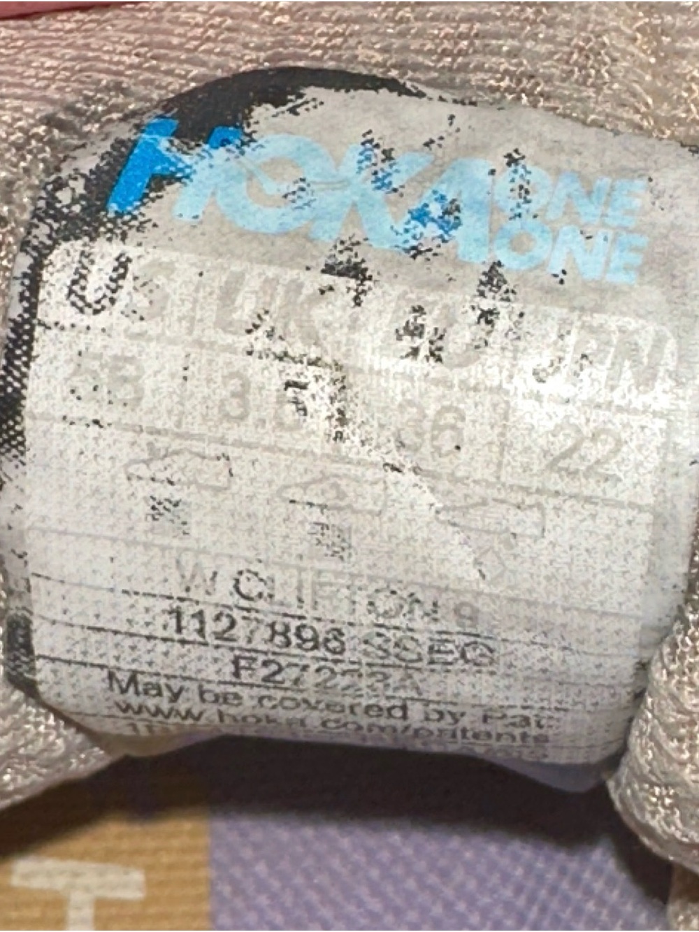 Hoka One One Women's Pale Pink and Light Blue Running Sneakers - Picture 7 of 7